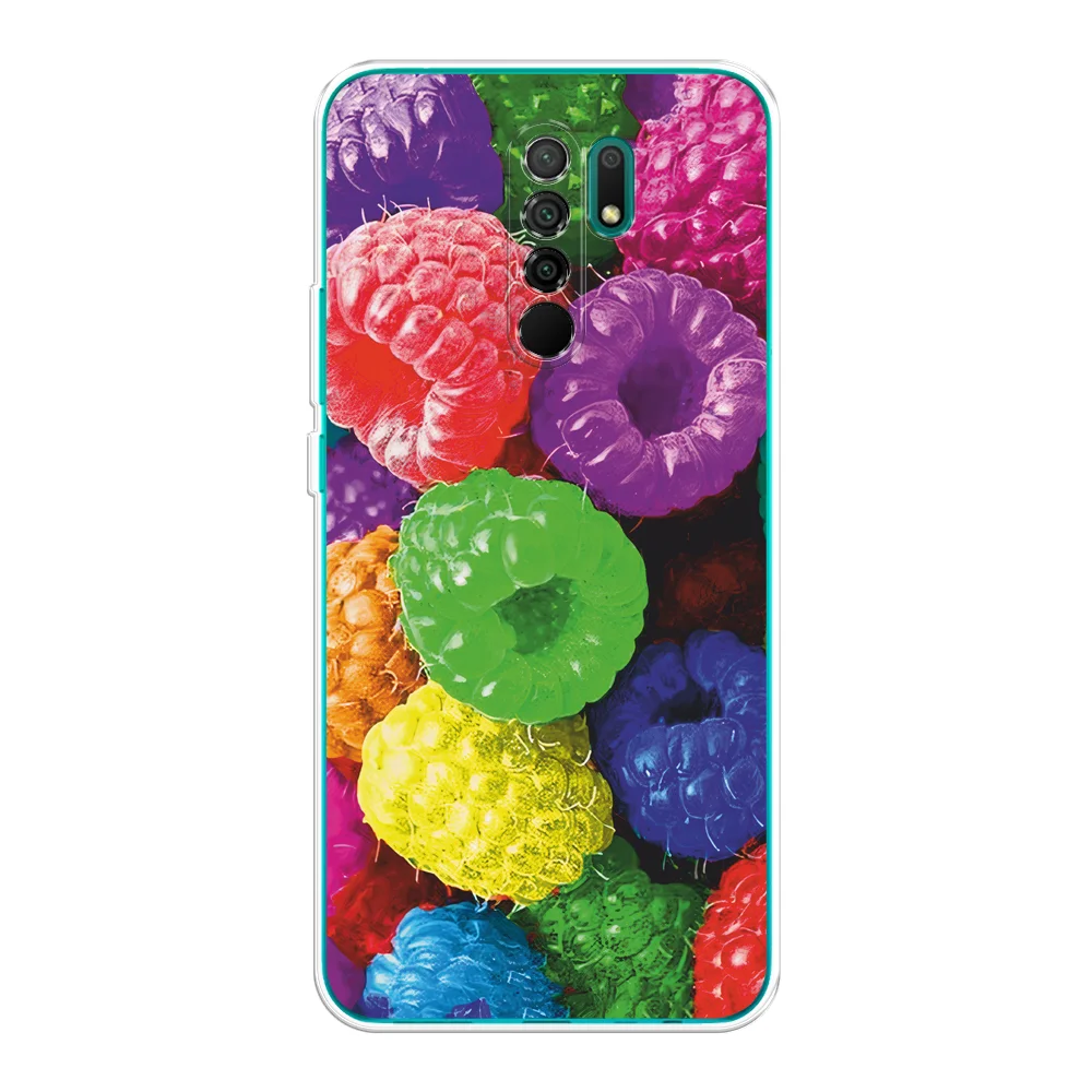 Фуксия силиконовый чехол на Xiaomi Redmi 9 / Сяоми Редми 9 прозрачный, с рисунком, защита камеры