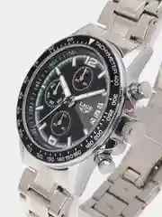 Серый металлик мужские наручные часы Lige LG0002 с хронографом, в подарочной упаковке