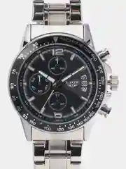 Серый металлик мужские наручные часы Lige LG0002 с хронографом, в подарочной упаковке