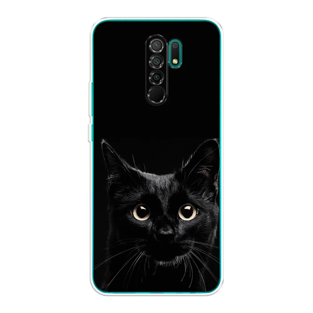 Зелёный хаки силиконовый чехол на Xiaomi Redmi 9 / Сяоми Редми 9 прозрачный, с рисунком, защита камеры