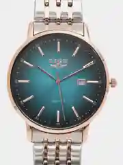 Бирюзовый мужские наручные часы Lige 10037 c календарём, подарочной упаковке