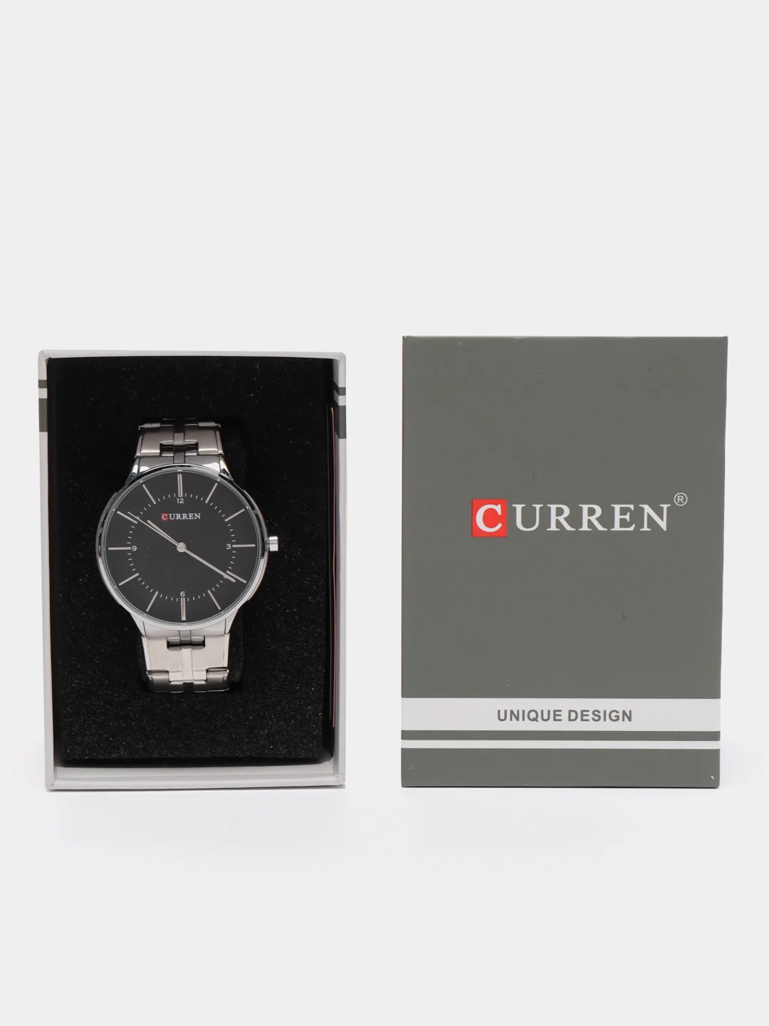 Серый металлик мужские наручные часы Curren 8321 в подарочной упаковке