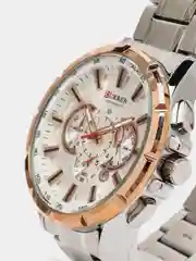 Серебряный мужские наручные часы Curren 8363 c хронографом в подарочной упаковке
