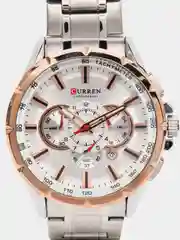 Серебряный мужские наручные часы Curren 8363 c хронографом в подарочной упаковке