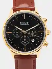Коричневый наручные часы Megir ML2011L, с хронографом, в подарочной упаковке