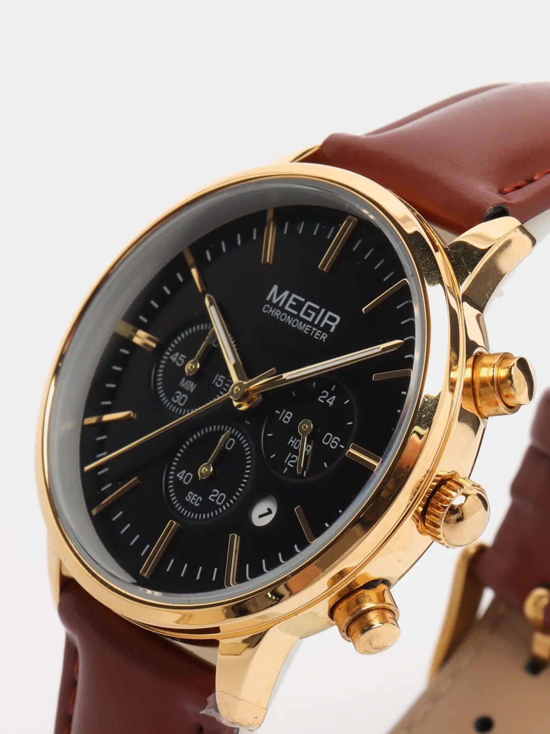 Коричневый наручные часы Megir ML2011L, с хронографом, в подарочной упаковке
