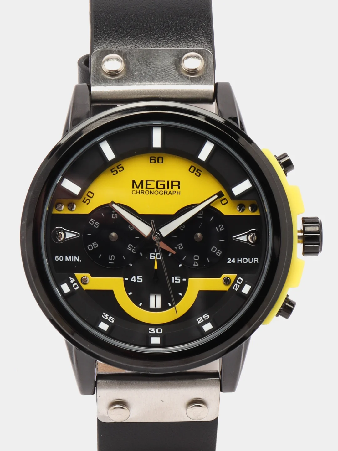 Желтый мужские наручные часы Megir ML2080G, с хронографом, в подарочной упаковке
