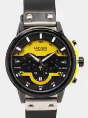 Желтый мужские наручные часы Megir ML2080G, с хронографом, в подарочной упаковке