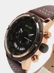Золотой мужские наручные часы Megir ML2047G с хронографом, в подарочной упаковке