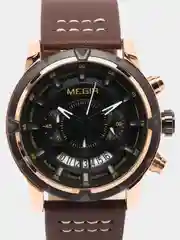 Золотой мужские наручные часы Megir ML2047G с хронографом, в подарочной упаковке