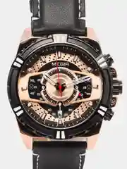 Золотой мужские наручные часы Megir ML2118G с хронографом, в подарочной упаковке