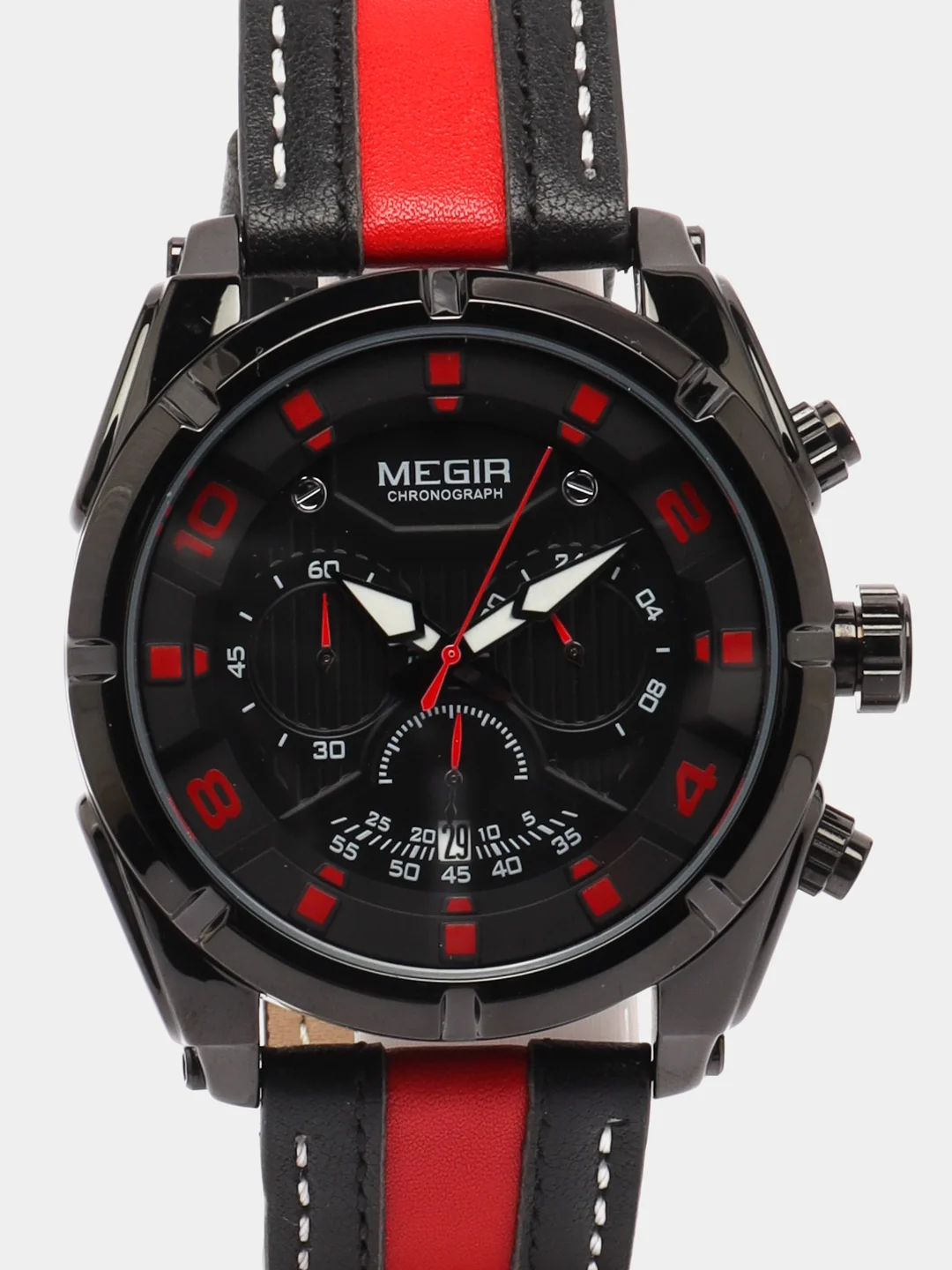 Красный мужские наручные часы Megir ML2076G, с хронографом, в подарочной упаковке