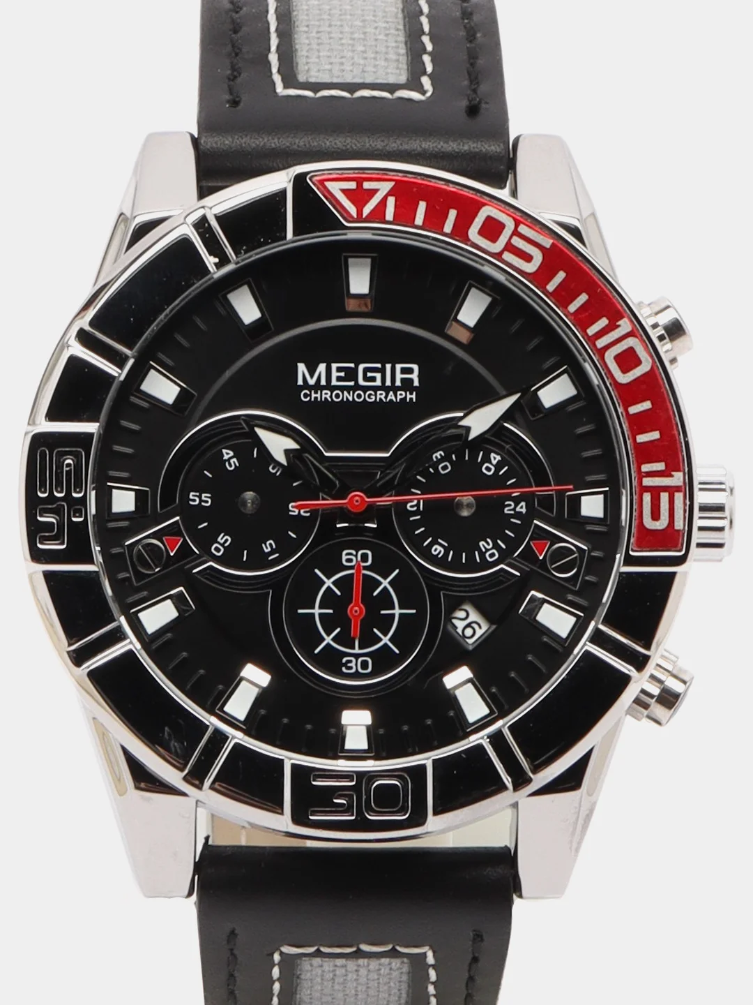 Красный мужские наручные часы Megir ML2066G с хронографом, в подарочной упаковке