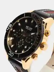 Желтый мужские наручные часы Megir ML2066G с хронографом, в подарочной упаковке