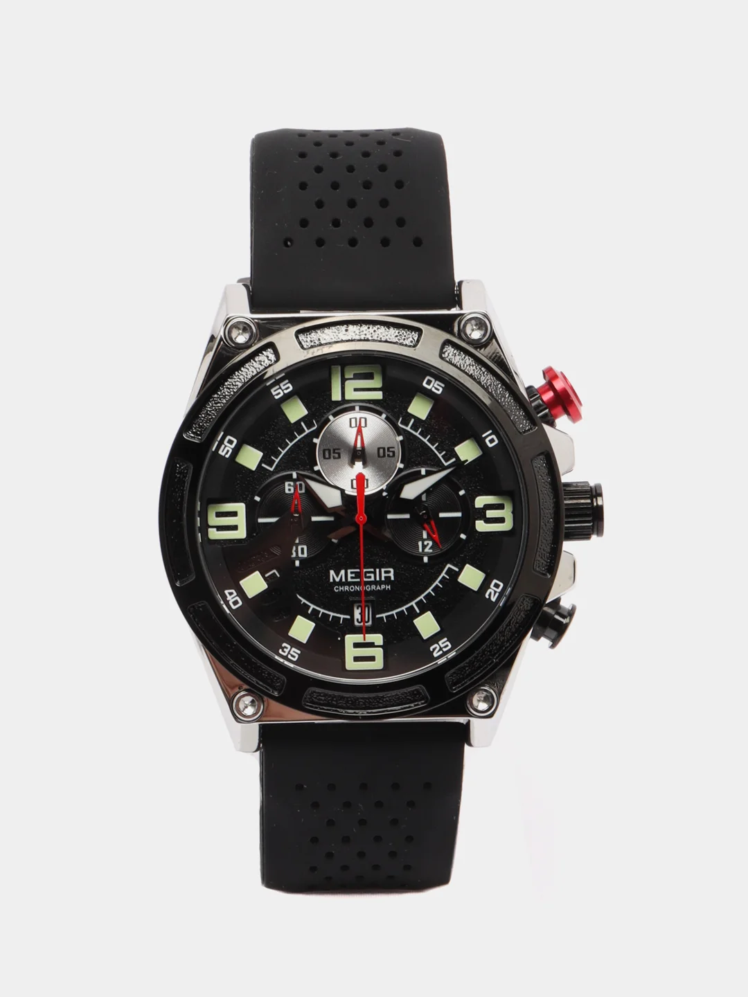 Серебряный мужские наручные часы Megir MN2116G, с хронографом, в подарочной упаковке