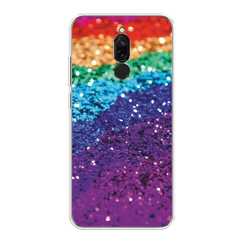 Багровый силиконовый чехол на Xiaomi Redmi 8 / Сяоми Редми 8 прозрачный, с рисунком, защита камеры