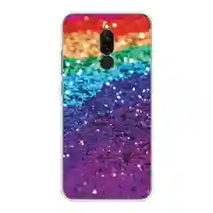 Багровый силиконовый чехол на Xiaomi Redmi 8 / Сяоми Редми 8 прозрачный, с рисунком, защита камеры