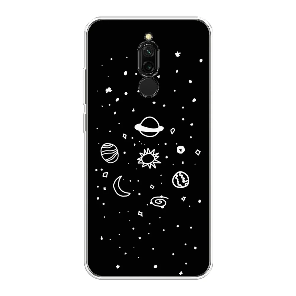 Зеленый силиконовый чехол на Xiaomi Redmi 8 / Сяоми Редми 8 прозрачный, с рисунком, защита камеры