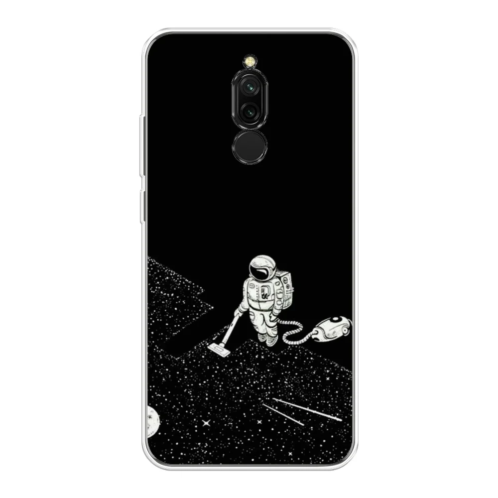 Карамельный силиконовый чехол на Xiaomi Redmi 8 / Сяоми Редми 8 прозрачный, с рисунком, защита камеры