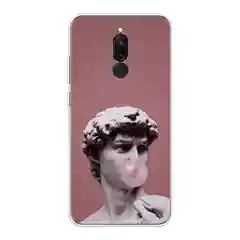 Коралловый силиконовый чехол на Xiaomi Redmi 8 / Сяоми Редми 8 прозрачный, с рисунком, защита камеры