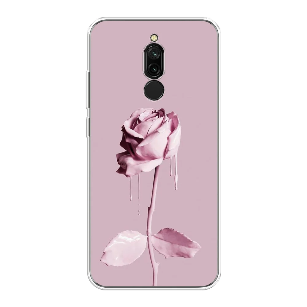 Коралловый меланж силиконовый чехол на Xiaomi Redmi 8 / Сяоми Редми 8 прозрачный, с рисунком, защита камеры