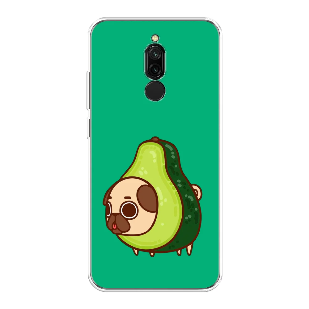 Мятный силиконовый чехол на Xiaomi Redmi 8 / Сяоми Редми 8 прозрачный, с рисунком, защита камеры