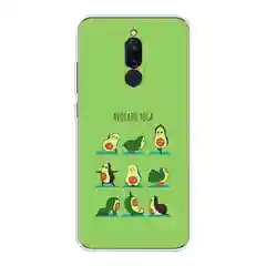 Салатовый силиконовый чехол на Xiaomi Redmi 8 / Сяоми Редми 8 прозрачный, с рисунком, защита камеры