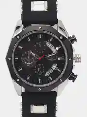 Серебряный мужские наручные часы Lige 8908 c хронографом, в подарочной упаковке