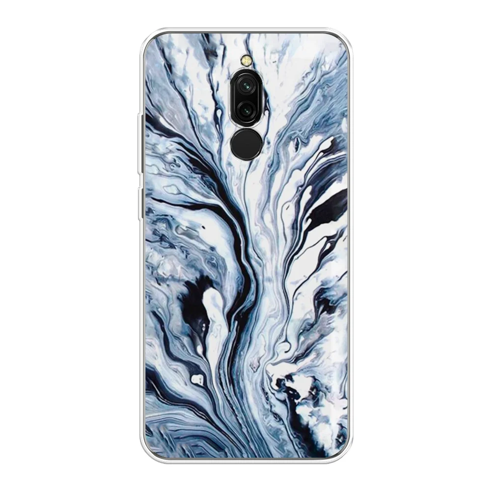 Сиреневый силиконовый чехол на Xiaomi Redmi 8 / Сяоми Редми 8 прозрачный, с рисунком, защита камеры