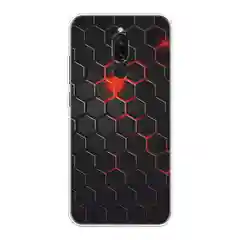 Тёмно-бордовый силиконовый чехол на Xiaomi Redmi 8 / Сяоми Редми 8 прозрачный, с рисунком, защита камеры