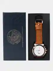 Серебряный мужские наручные часы Lige LG9856 с хронографом, в подарочной упаковке