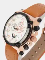 Серебряный мужские наручные часы Lige LG9856 с хронографом, в подарочной упаковке