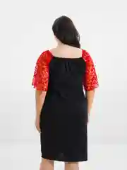Красный платье женское, кружевное, большие размеры