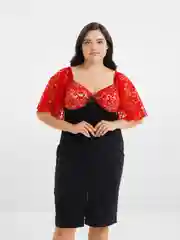 Красный платье женское, кружевное, большие размеры