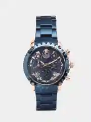 Синий мужские наручные часы-скелетоны Lige LG8950 c хронографом, в подарочной упаковке