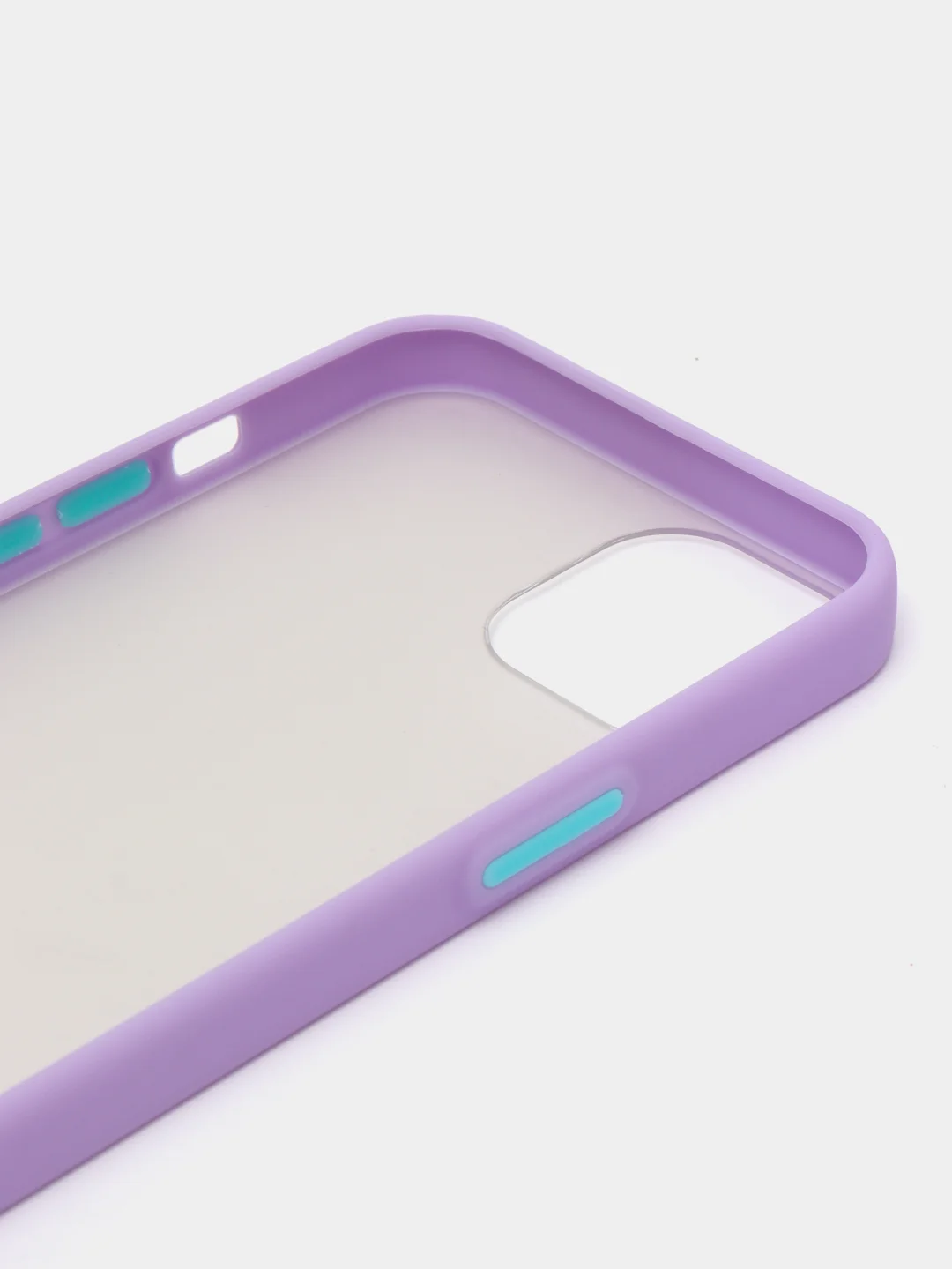 Лавандовый чехол iPhone 13 (Айфон 13), пластиковый, матовый, с цветными кнопками