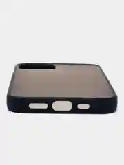 Темно-синий чехол iPhone 13 (Айфон 13), пластиковый, матовый, с цветными кнопками