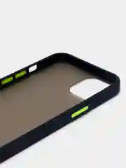 Темно-синий чехол iPhone 13 (Айфон 13), пластиковый, матовый, с цветными кнопками
