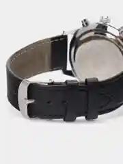 Серый металлик мужские наручные часы Dedima D-156 с кожаным ремешком и хронографом