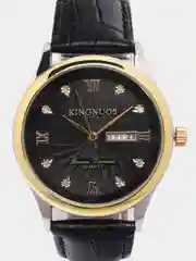 Черный наручные часы мужские KINGNUOS K-1856 с календарем, в подарочной упаковке