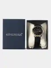 Черный наручные часы мужские KINGNUOS K-1856 с календарем, в подарочной упаковке