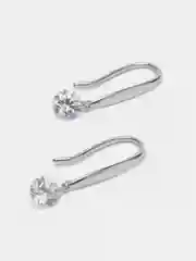 Серьги-продёвки, из серебра, с фианитами, серебро 925 пробы