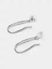 Серьги-продёвки, из серебра, с фианитами, серебро 925 пробы