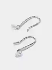 Серьги-продёвки, из серебра, с фианитами, серебро 925 пробы