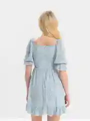 Голубой платье женское, летнее, крестьянка