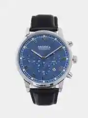 Синий мужские наручные часы Dedima D-156 с кожаным ремешком и хронографом