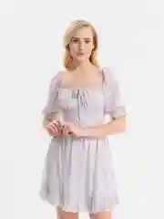 Сиреневый платье женское, летнее, крестьянка