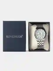 Серебряный мужские наручные часы KINGNUOS K-1860, в подарочной упаковке