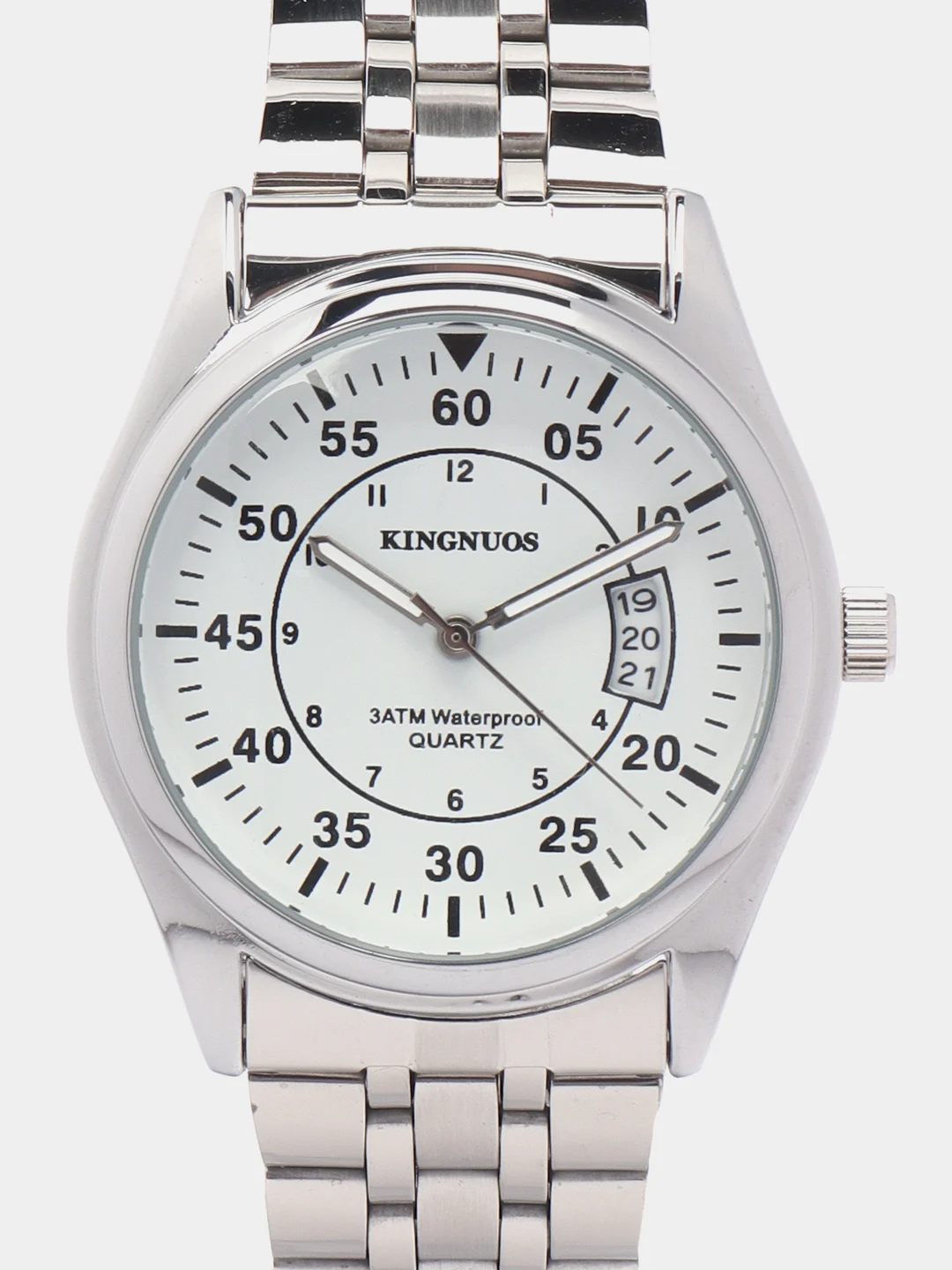 Серебряный мужские наручные часы KINGNUOS K-1860, в подарочной упаковке