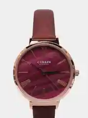 Бордовый женские наручные часы Curren 9076 в подарочной упаковке